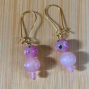 Elegant Pink Beaded Earrings